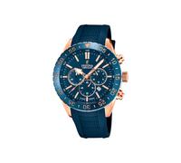 Festina Reloj Hombre Analógico de Caucho Azul - Movimiento de Cuarzo - Cronógrafo - Calendario - Cristal Zafiro de Alta Resistencia - Resistente al Agua 10 ATM F20516/1 Ceramic