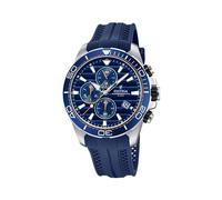 Festina Reloj Hombre Analógico de Caucho Azul - Movimiento de Cuarzo Reloj Deportivo Hombre - Cronógrafo - Calendario - Cristal Mineral Resistente - Resistente al Agua 10 ATM F20370/1 Special Prices