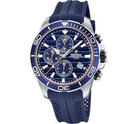 Festina Reloj Hombre Analógico de Caucho Azul - Movimiento de Cuarzo Reloj Deportivo Hombre - Cronógrafo - Calendario - Cristal Mineral Resistente - Resistente al Agua 10 ATM F20370/1 Special Prices