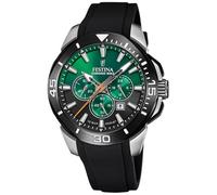 Festina Reloj Hombre Analógico de Caucho Negro - Movimiento de Cuarzo - Cronógrafo - Calendario - Cristal Mineral de Alta Resistencia - Resistente al Agua 10 ATM F20642/C Chrono Bike