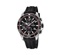 Festina Reloj Hombre Analógico de Caucho Negro - Movimiento de Cuarzo Reloj Deportivo Hombre - Cronógrafo - Calendario - Cristal Mineral Resistente - Resistente al Agua 10 ATM F20370/6 Special Prices
