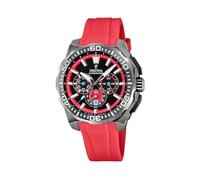 Festina Reloj Hombre Analógico de Caucho Rojo - Movimiento de Cuarzo - Cronógrafo - Calendario - Cristal Mineral de Alta Resistencia - Resistente al Agua 20 ATM F20725/5 Chrono Bike