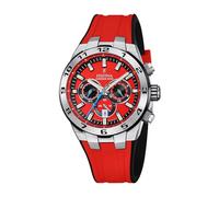 Festina Reloj Hombre Analógico de Caucho Rojo - Movimiento de Cuarzo - Cronógrafo - Calendario - Cristal Mineral de Alta Resistencia - Resistente al Agua 10 ATM F20671/5 Chrono Bike
