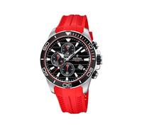 Festina Reloj Hombre Analógico de Caucho Rojo - Movimiento de Cuarzo Reloj Deportivo Hombre - Cronógrafo - Calendario - Cristal Mineral Resistente - Resistente al Agua 10 ATM F20370/3 Special Prices