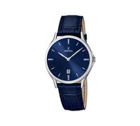 Festina Reloj Hombre Analógico de Cuero Azul - Movimiento de Cuarzo - Calendario - Cristal Mineral de Alta Resistencia - Resistente al Agua 5 ATM Elegante y Clásico F16745/3