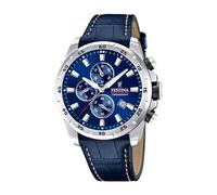 Festina Reloj hombre analógico F20692/2 Timeless Chronograph Cuero azul, cronógrafo, 10 ATM
