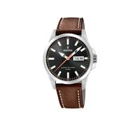 Festina Reloj Hombre Analógico de Cuero Marrón - Movimiento de Cuarzo - Calendario - Cristal Mineral de Alta Resistencia - Resistente al Agua 10 ATM Elegante F20358/2