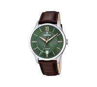 Festina Reloj Hombre Analógico de Cuero Marrón - Movimiento de Cuarzo - Calendario - Cristal Mineral de Alta Resistencia - Resistente al Agua 5 ATM Elegante y Clásico F20426/8