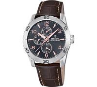 Festina Reloj Hombre Analógico de Cuero Marrón | Movimiento de Cuarzo, Cristal Mineral de Alta Resistencia, Resistente al Agua 5 ATM Elegante, Multifunción F16607/E