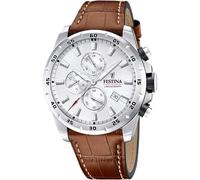FESTINA Reloj Hombre Analógico de Cuero Marrón - Movimiento de Cuarzo - Cronógrafo - Calendario - Cristal Mineral de Alta Resistencia - Resistente al Agua 10 ATM Elegante F20692/1 Timeless Chronograph