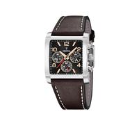 Festina Reloj Hombre Analógico de Cuero Marrón | Movimiento de Cuarzo, Cronógrafo, Cristal Mineral de Alta Resistencia, Resistente al Agua 5 ATM Elegante F20653/4