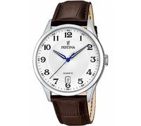 Festina Reloj Hombre Analógico de Cuero - Movimiento de Cuarzo - Calendario - Cristal Mineral de Alta Resistencia - Resistente al Agua 5 ATM Elegante y Clásico F20426/7