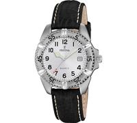 Festina Reloj Hombre Analógico de Cuero Negro | Movimiento de Cuarzo, Calendario, Cristal Mineral de Alta Resistencia, Resistente al Agua 10 ATM Elegante F8888/M