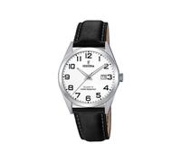 Festina Reloj Hombre Analógico de Cuero Negro - Movimiento de Cuarzo - Calendario - Cristal Mineral de Alta Resistencia - Resistente al Agua 10 ATM Elegante F20446/3