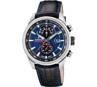 Festina Reloj Hombre F20695/5 Timeless Chronograph Caja de Acero Inoxidable 316l Plateado Correa de Piel Negro