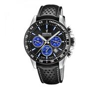Festina Reloj Hombre Analógico de Cuero Negro - Movimiento de Cuarzo - Cronógrafo - Calendario - Cristal Mineral de Alta Resistencia - Resistente al Agua 10 ATM Elegante F20561/6 Timeless Chronograph
