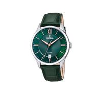 Festina Reloj hombre F20426/7 – Analógico, cuero verde, cuarzo, calendario, 5 ATM