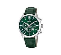Festina Reloj Hombre Analógico de Cuero Verde - Movimiento de Cuarzo - Cronógrafo - Calendario - Cristal Mineral de Alta Resistencia - Resistente al Agua 5 ATM Elegante F20542/7 Timeless Chronograph
