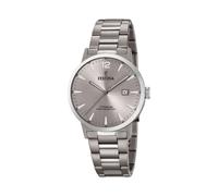 Festina Reloj Hombre Analógico de Titanio Gris - Movimiento de Cuarzo - Calendario - Cristal Mineral de Alta Resistencia - Resistente al Agua 5 ATM Clásico F20435/2 Calendario Titanium