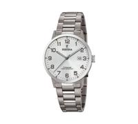 Festina Reloj Hombre Analógico de Titanio Gris - Movimiento de Cuarzo - Calendario - Cristal Mineral de Alta Resistencia - Resistente al Agua 5 ATM Clásico F20435/1 Calendario Titanium