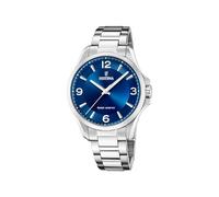 Festina Reloj analógico hombre F20656/2 Solar Energy – Acero 316L plateado, cristal mineral, 5 ATM