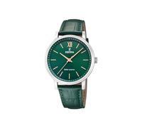 Festina Reloj Hombre Analógico Solar de Cuero Verde - Cristal Mineral de Alta Resistencia - Resistente al Agua 5 ATM - Relojes Hombre - Elegante - F20660/5 Solar Energy