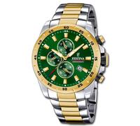 Festina Reloj Hombre Cronógrafo Deporte Reloj Pulsera Acero Inoxidable Oro Plata