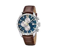 Festina Reloj Hombre F16760/7 Timeless Chronograph Caja de Acero Inoxidable 316l Plateado Correa de Cuero Marrón