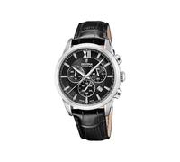 Festina Reloj Hombre F20041/4 Chrono Swiss Made Caja de Acero Inoxidable 316l Plateado Correa de Piel Negro