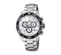 Festina Reloj Hombre F20042/1 Chrono Swiss Made Caja de Acero Inoxidable 316l Plateado Correa de Acero Inoxidable 316l Plateado