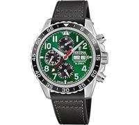 Festina Reloj Hombre F20056/2 Swiss Made Automatico Caja de Acero Inoxidable 316l Plateado Correa de Piel Negro