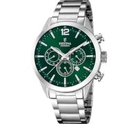 Festina Reloj Hombre F20343/B Timeless Chronograph Caja de Acero Inoxidable 316l Plateado Correa de Acero Inoxidable 316l Plateado
