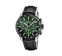 Festina Reloj Hombre F20561/5 Timeless Chronograph Caja de Acero Inoxidable 316l Plateado Correa de Cuero Negro