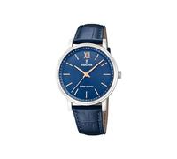 Festina Reloj Hombre F20660/4 Petite Caja de Acero Inoxidable 316l Plateado Correa de Cuero Azul