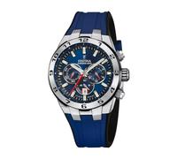 Festina Reloj Hombre F20671/1 Chrono Bike Caja de Acero Inoxidable 316l Plateado Correa de Caucho Azul
