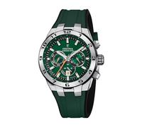 Festina Reloj Hombre F20671/2 Chrono Bike Caja de Acero Inoxidable 316l Plateado Correa de Caucho Verde