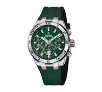 Festina Reloj Hombre F20671/2 Chrono Bike Caja de Acero Inoxidable 316l Plateado Correa de Caucho Verde
