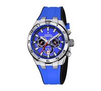 Festina Reloj Hombre F20671/3 Chrono Bike Caja de Acero Inoxidable 316l Plateado Correa de Caucho Azul