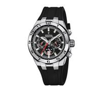 Festina Reloj Hombre F20671/6 Chrono Bike Caja de Acero Inoxidable 316l Plateado Correa de Caucho Negro