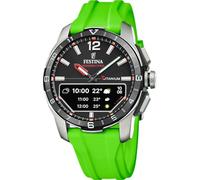 Festina Reloj Hombre F23000/B Connected D Caja de Titanio Plateado Correa de Caucho Verde