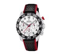 Festina Reloj Infantil F20458/1 Junior Collection Caja de Acero Inoxidable 316l Plateado Correa de Cuero Negro