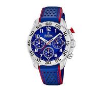 Festina Reloj Infantil F20458/2 Junior Collection Caja de Acero Inoxidable 316l Plateado Correa de Cuero Azul