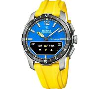 Festina Reloj Inteligente Hombre Híbrido Connected D de Caucho Amarillo - Analógico Inteligente F23000/8 - Control Música, Cuenta Pasos, Notifica y Rechaza Llamadas - hasta 10 Días de Batería