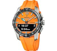 Festina Reloj Inteligente Hombre Híbrido Connected D de Caucho Naranja - Analógico Inteligente F23000/7 - Control Música, Cuenta Pasos, Notifica y Rechaza Llamadas - hasta 10 Días de Batería