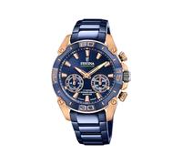 Festina Reloj híbrido F20549/1 Acero 316l 10ATM Control música Cuenta pasos Caja rosa Correa azul