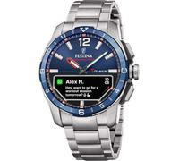 Festina Reloj Inteligente Hombre Híbrido de Titanio - Connected D F23000/E | Hasta 10 días de Batería, Correa Adicional de Caucho Azul, Control Música, Cuenta Pasos, Notifica y Rechaza Llamadas