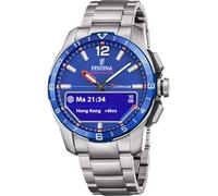Festina Reloj Inteligente Hombre Híbrido de Titanio - Connected D F23000/G | Hasta 10 días de Batería, Correa Adicional de Caucho Azul, Control Música, Cuenta Pasos, Notifica y Rechaza Llamadas
