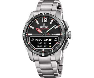 Festina Reloj Inteligente Hombre Híbrido de Titanio - Connected D F23000/H | Hasta 10 días de Batería, Correa Adicional de Caucho Negro, Control Música, Cuenta Pasos, Notifica y Rechaza Llamadas