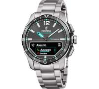 Festina Reloj Inteligente Hombre Híbrido de Titanio - Connected D F23000/J | Hasta 10 días de Batería, Correa Adicional de Caucho Turquesa, Control Música, Cuenta Pasos, Notifica y Rechaza Llamadas