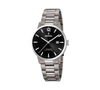 FESTINA Reloj Modelo F20435/3 de la colección Calendario Titanium, Caja de 40,5 mm Negro con Correa de Titanio Gris para Caballero
